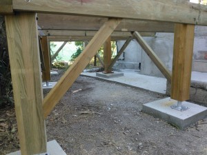 Terrasse suspendue en Ipé et structure en Pin classe 4 