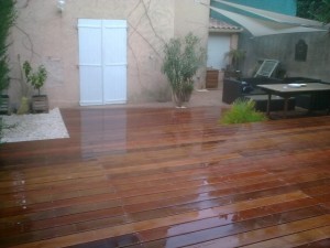 Terrasse en Ipé avec réserves pour les plantations